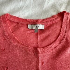 IRO 'Clay' Punctured Linen Tee (Pink)